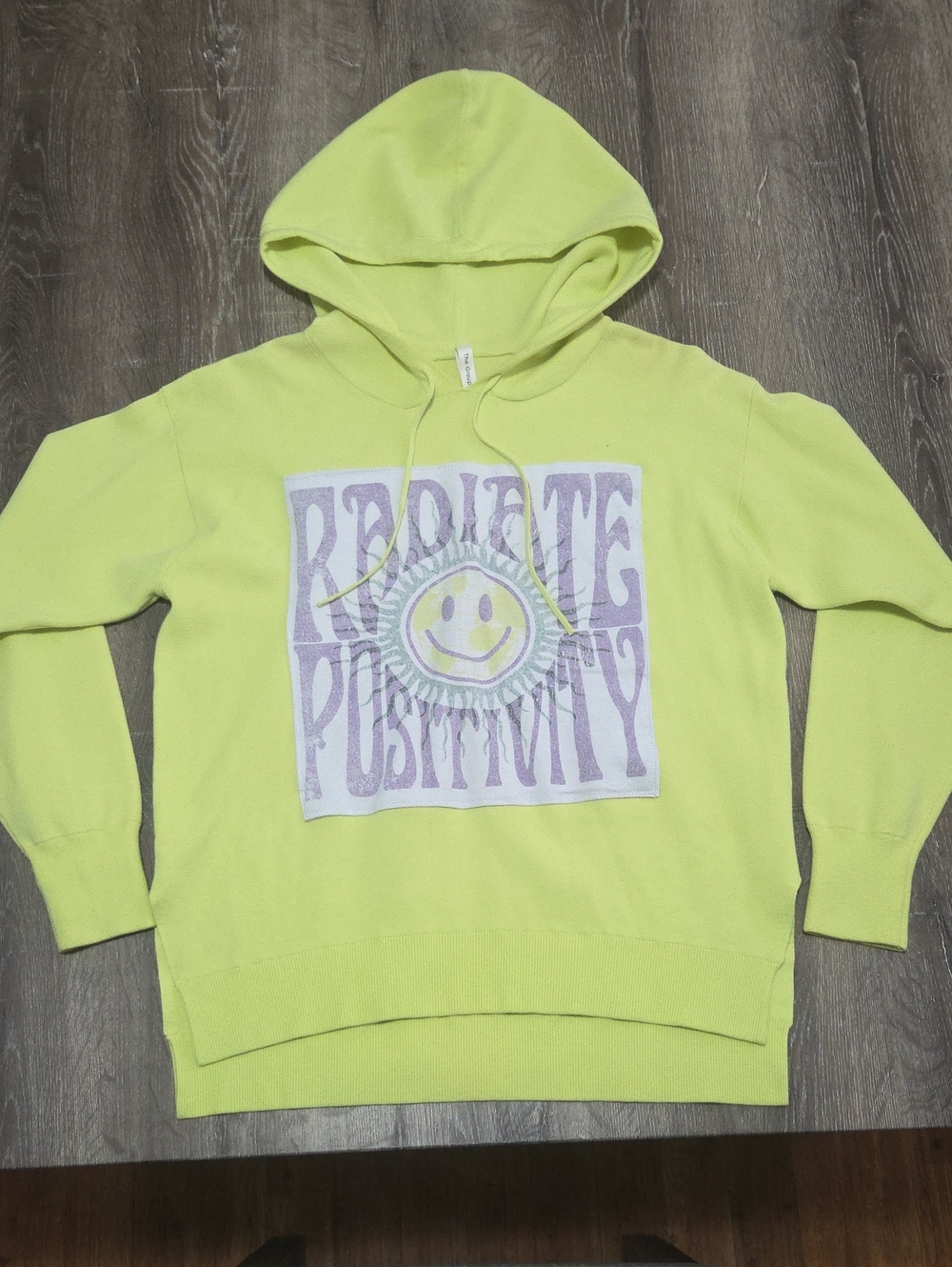 Upcycled Artriza The Group Babaton Neon Sunlight Lime Hooded Knit Sweater XXS/XS